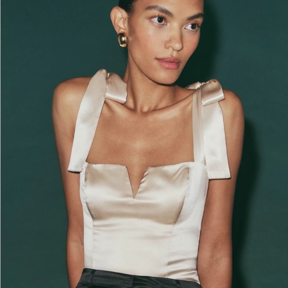 Reformation daisy silk crop top